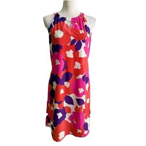 Jude Connally Sleeveless Lisa Halter Dress. Pink Orange. Sz M EUC Retails 178